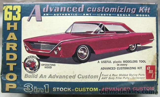 AMT 1/25 1963 Ford 500 XL Sports Hardtop 2 Door 3 in 1 - Stock / Custom / Advanced Custom, 6123-200 plastic model kit